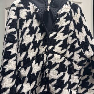 FP Movement by Free People Black and White Teddy Jacket